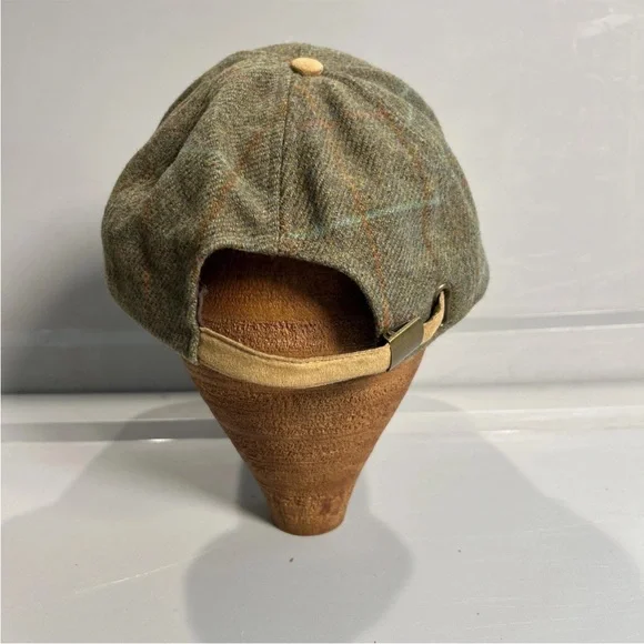 Hawkins Countryman 100% Wool Baseball Cap Hat Adjustable Suede Strap Tweed Plaid - Picture 5 of 8